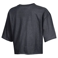 Women's Champion  Black San Antonio Spurs Primary Logo Cropped Boyfriend T-Shirt