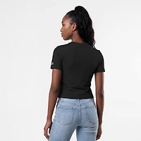 Women's Champion Black San Antonio Spurs Soft Touch Fitted Cropped T-Shirt