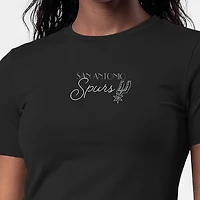T-shirt court ajusté doux au toucher Champion noir pour femme, San Antonio Spurs