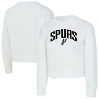 Women's Concepts Sport  White San Antonio Spurs Laney Chenille Cropped Long Sleeve T-Shirt