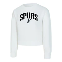 Women's Concepts Sport  White San Antonio Spurs Laney Chenille Cropped Long Sleeve T-Shirt