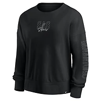 Women's Fanatics Black San Antonio Spurs Oversized Game Day Pullover Sweatshirt