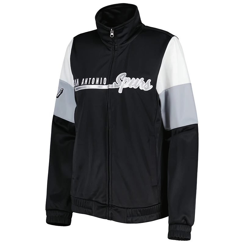 Women's G-III 4Her by Carl Banks Black San Antonio Spurs Change Up Full-Zip Track Jacket