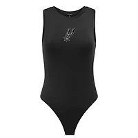 Women's Hype and Vice  Black San Antonio Spurs Contouring Bodysuit Tank Top