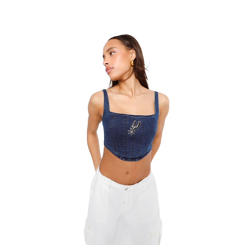Corset en denim tri-blend San Antonio Spurs pour femmes