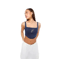 Corset en denim tri-blend San Antonio Spurs pour femmes