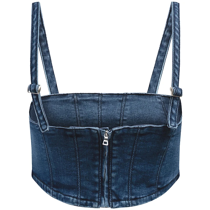 Women's Hype and Vice San Antonio Spurs Tri-Blend Denim Corset