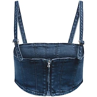 Women's Hype and Vice San Antonio Spurs Tri-Blend Denim Corset