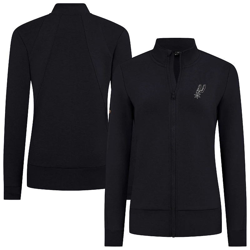 Veste zippée intégrale Shine noire Levelwear pour femme des San Antonio Spurs