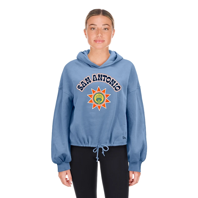 Women's New Era Light Blue San Antonio Spurs 2024/25 City Edition Cropped Pullover Hoodie