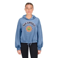 Women's New Era Light Blue San Antonio Spurs 2024/25 City Edition Cropped Pullover Hoodie