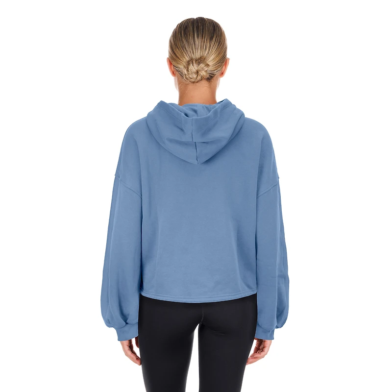 Women's New Era Light Blue San Antonio Spurs 2024/25 City Edition Cropped Pullover Hoodie