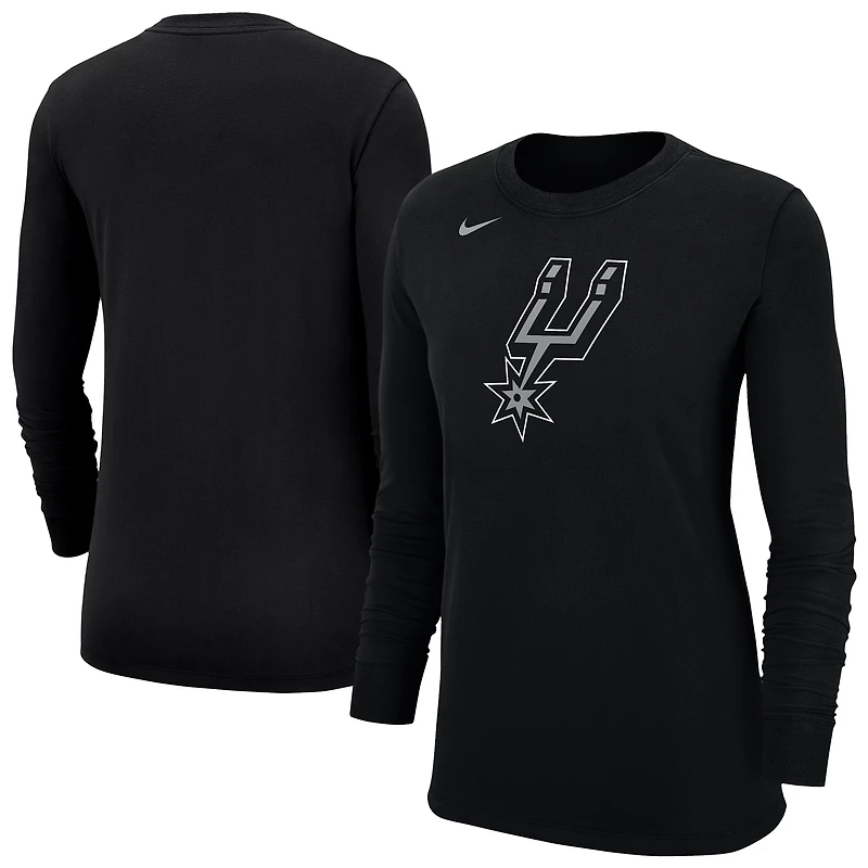 Women's Nike Black San Antonio Spurs Logo Core Long Sleeve T-Shirt