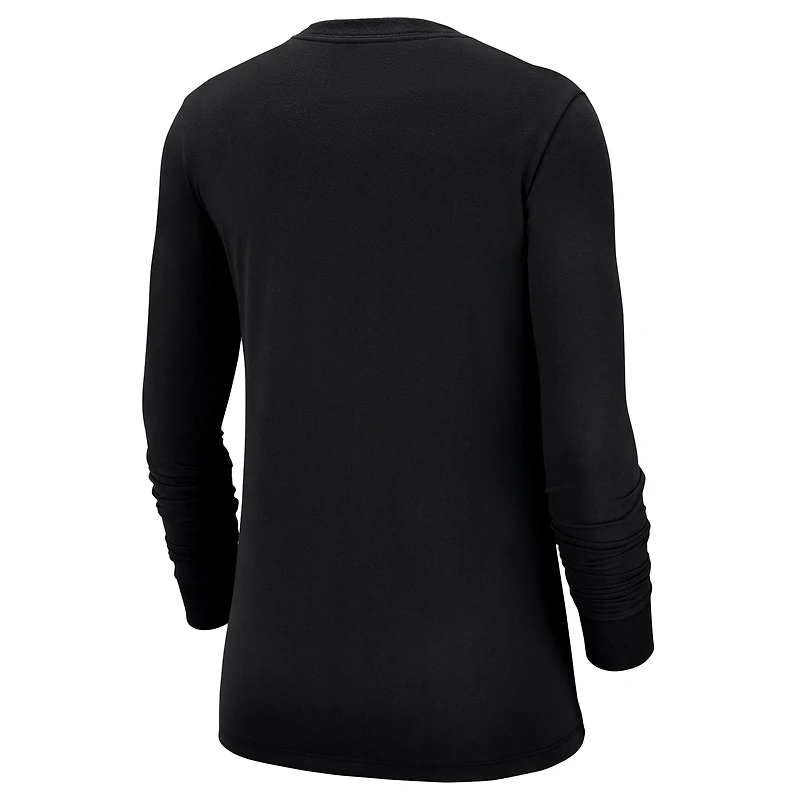T-shirt à manches longues Nike noir San Antonio Spurs pour femme