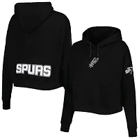 Sweat à capuche court en molleton classique Pro Standard San Antonio Spurs pour femme, noir