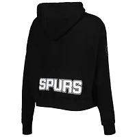 Sweat à capuche court en molleton classique Pro Standard San Antonio Spurs pour femme, noir