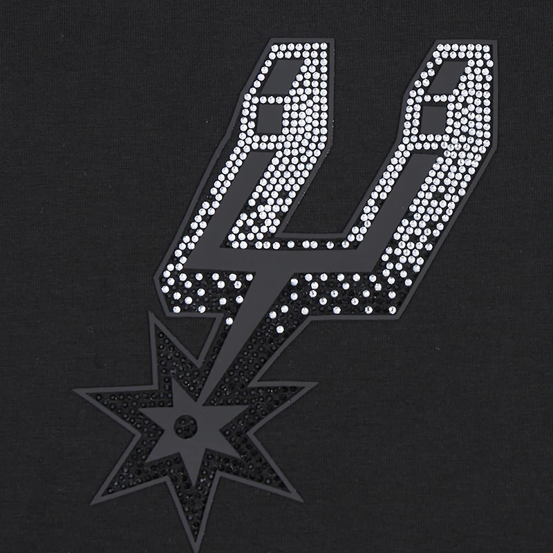 Women's Pro Standard Black San Antonio Spurs Jewels Boxy Cropped T-Shirt
