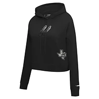 Sweat à capuche court Pro Standard noir San Antonio Spurs Jewels pour femme