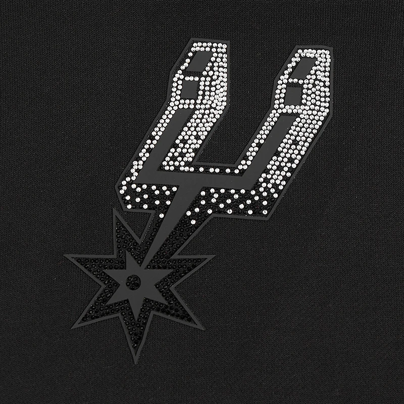 Sweat à capuche court Pro Standard noir San Antonio Spurs Jewels pour femme