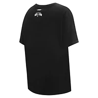 Women's Pro Standard Black San Antonio Spurs Script Boyfriend T-Shirt