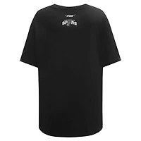 Women's Pro Standard Black San Antonio Spurs Script Boyfriend T-Shirt