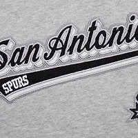 Women's Pro Standard Heather Gray San Antonio Spurs Script Tail Cropped Pullover Hoodie