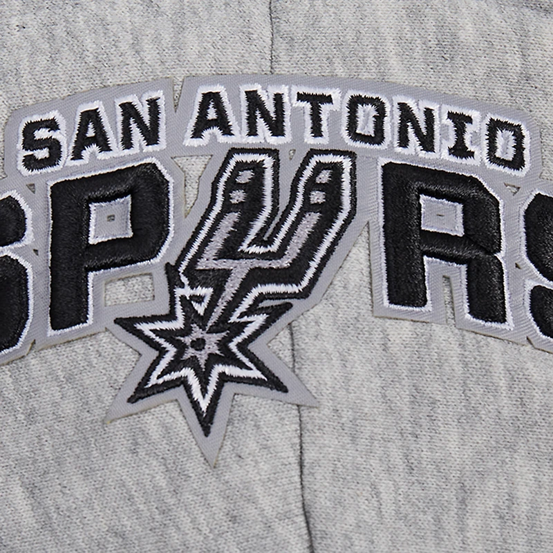 Women's Pro Standard Heather Gray San Antonio Spurs Script Tail Cropped Pullover Hoodie