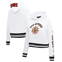 Women's Pro Standard White San Antonio Spurs 2023/24 City Edition Cropped Pullover Hoodie