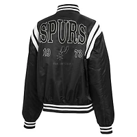 Women's WEAR by Erin Andrews  Black San Antonio Spurs Full-Zip Bomber Jacket