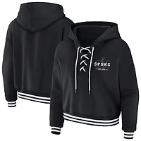 Women's WEAR by Erin Andrews  Black San Antonio Spurs Lace Up Hoodie