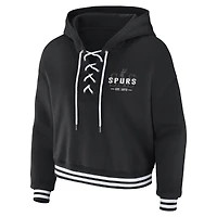Women's WEAR by Erin Andrews  Black San Antonio Spurs Lace Up Hoodie