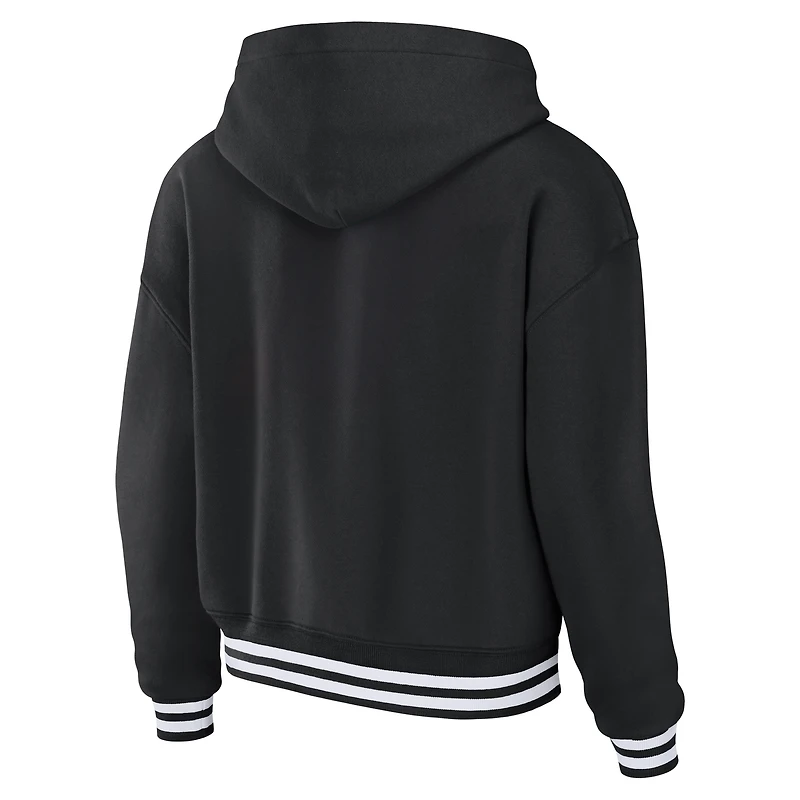 Women's WEAR by Erin Andrews Black San Antonio Spurs Lace Up Hoodie
