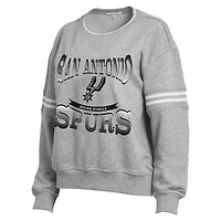 Women's WEAR by Erin Andrews  Gray San Antonio Spurs Crest Crew Sweatshirt