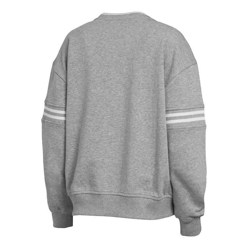 Women's WEAR by Erin Andrews Gray San Antonio Spurs Crest Crew Sweatshirt