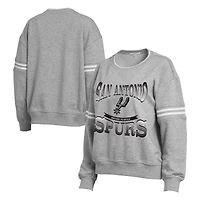 Women's WEAR by Erin Andrews  Gray San Antonio Spurs Crest Crew Sweatshirt