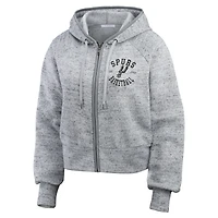 Women's WEAR by Erin Andrews Heather Gray San Antonio Spurs Speckled Radiator Full-Zip Hoodie