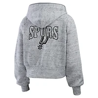 Sweat à capuche zippé intégral Speckled Radiator de San Antonio Spurs pour femme WEAR by Erin Andrews Heather Gray