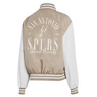 Women's WEAR by Erin Andrews  Tan San Antonio Spurs Tonal Full-Zip Bomber Jacket