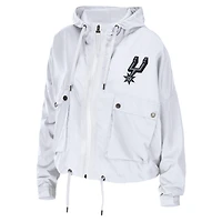 Women's WEAR by Erin Andrews  White San Antonio Spurs Full-Zip Windbreaker