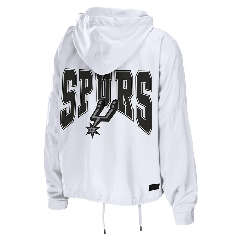 Women's WEAR by Erin Andrews White San Antonio Spurs Full-Zip Windbreaker