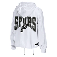 Women's WEAR by Erin Andrews  White San Antonio Spurs Full-Zip Windbreaker