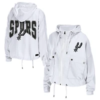 Coupe-vent zippé blanc San Antonio Spurs pour femmes de la marque WEAR by Erin Andrews