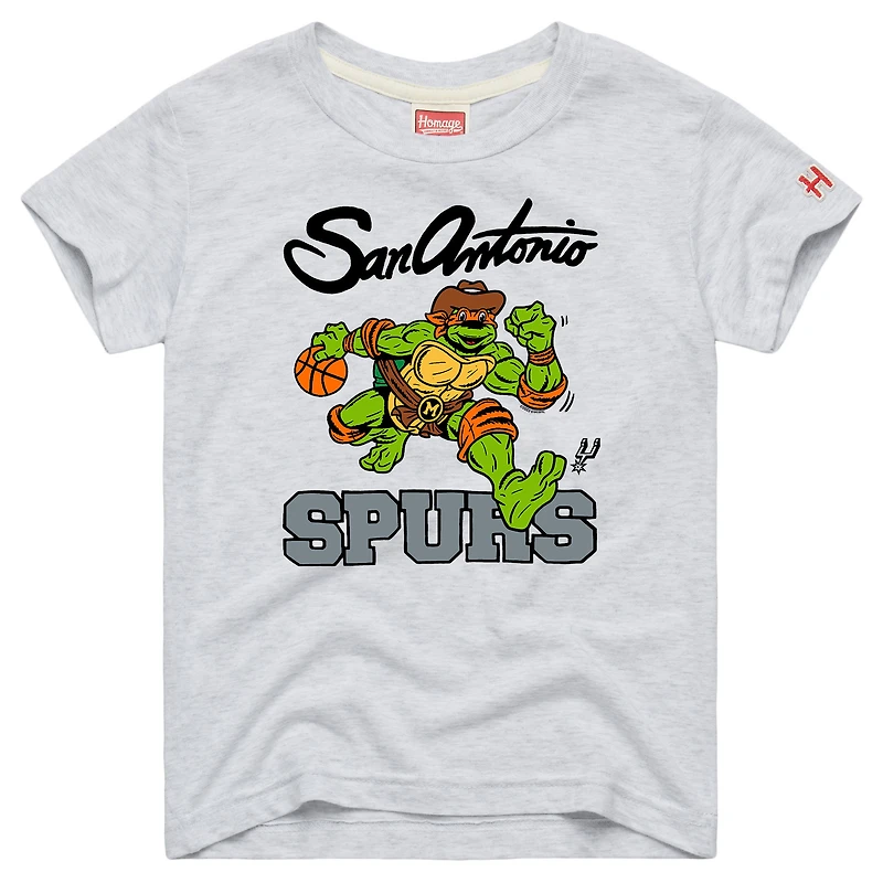 Youth Homage Ash TMNT Michelangelo x San Antonio Spurs T-Shirt