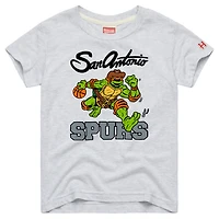 Youth Homage Ash TMNT Michelangelo x San Antonio Spurs T-Shirt