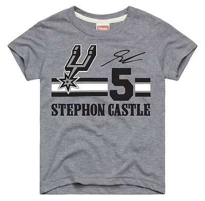 Youth Homage Stephon Castle Gray San Antonio Spurs Remix Signature Name & Number Tri-Blend T-Shirt