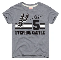 Youth Homage Stephon Castle Gray San Antonio Spurs Remix Signature Name & Number Tri-Blend T-Shirt