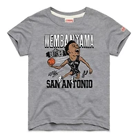 Youth Homage Victor Wembanyama Gray San Antonio Spurs Caricature Tri-Blend T-Shirt