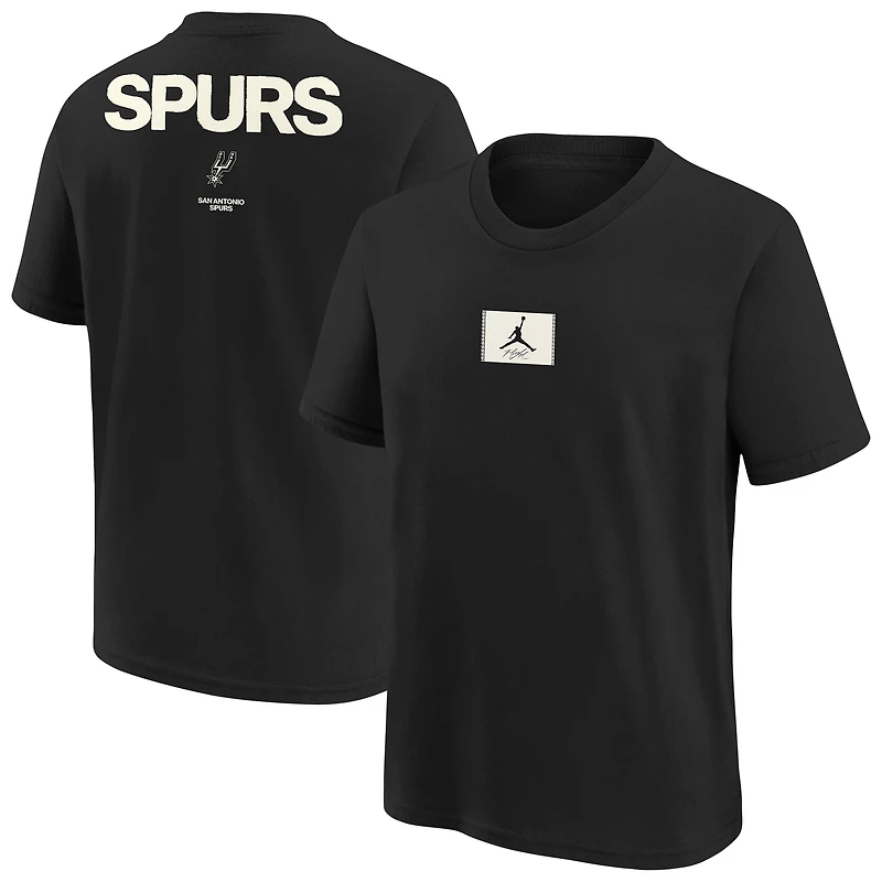 Youth Jordan Brand Black San Antonio Spurs Courtside Statement 85 T-Shirt