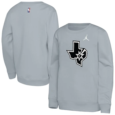 Youth Jordan Brand Silver San Antonio Spurs Courtside Statement Edition Sweatshirt