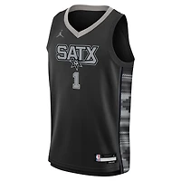 Maillot Swingman noir Jordan Brand Victor Wembanyama San Antonio Spurs pour enfant - Édition Statement